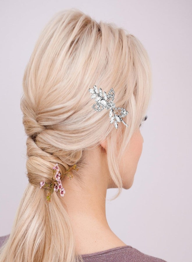 CYUXING 4Pcs Silver Rhinestone Hair Accessories, Wedding Hair Accessories for Women Shiny Clips for Bride, Wedding Crystal Hairpin Decorations Supplies for Graduation Ceremonies - Image 5